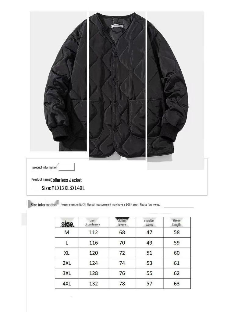 Korean Retro Quilted Unisex Cotton Sports Jacket