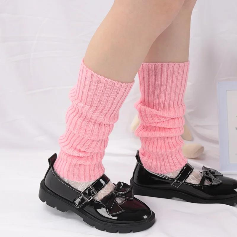 Lolita Long Socks Women Boot Cuffs Harajuku Leg Warmers Knitted Warm Foot Cover Arm Warmer Ladies Autumn Winter Crochet Socks