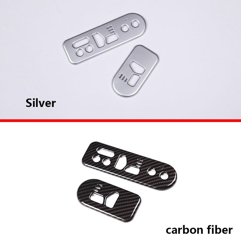 For Hummer H2 2003-07 Car Styling ABS Carbon Fiber/Silver Car Seat Memory Switch Frame Cover Trim Cover Sticker Car