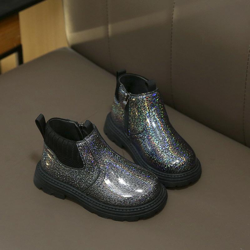 Children's fashion British short boots new 2025 spring and autumn boys single boots foreign versatile Martin boots girls leather boots tide