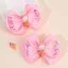 2Pcs Ice Cream Bow Hair Clips Cute Sweet Hairpins Handmade Ribbon Barrette For Girls Children Kids Summer Headdress Accessories
