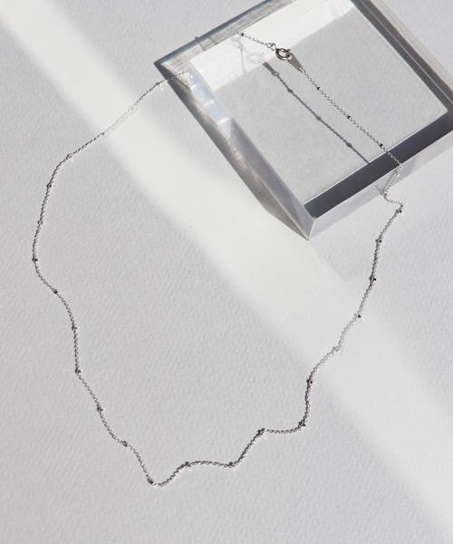 Bonbeau Cube Chain Layered Necklace Long Silver Chain Necklace