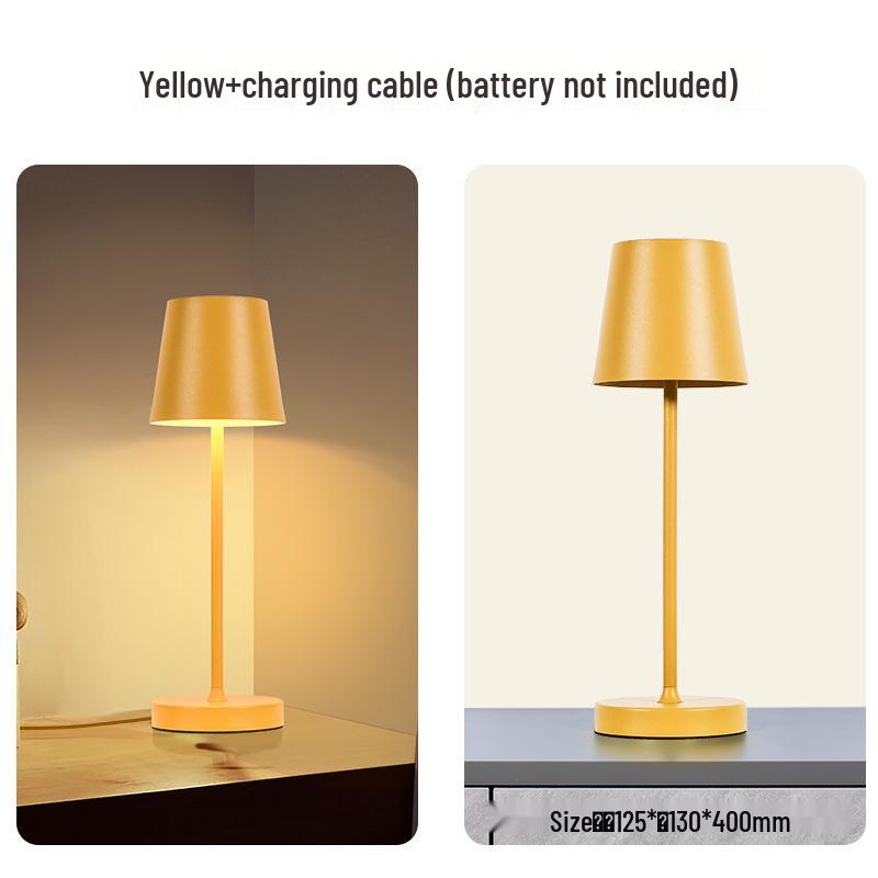 LED Rechargeable Metal Touch Dimming Desk Lamp for Western Restaurant Tabletop Atmosphere