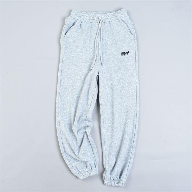 

K-стиль Весна и Лето Новые Спортивные штаны Мужские и Женские 2.25l81466 На кулиске С высокой талией Утягивающие Хлопковые махровые Джоггеры Штаны 3 Gray M