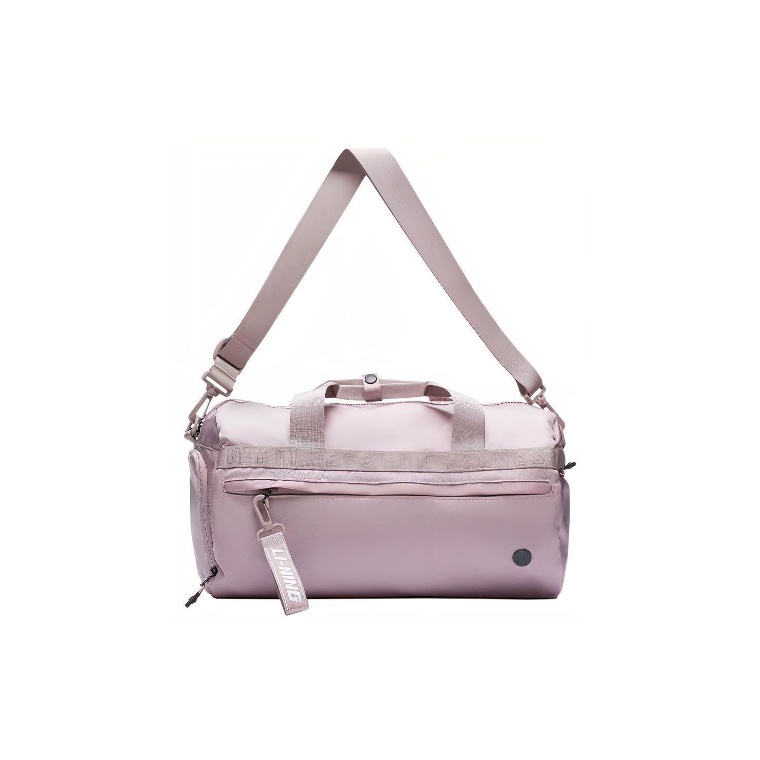 Li Ning Fitness Series Solid Color Adjustable Strap Zipper Fabric Bucket Shoulder Bag Unisex bags Purple ABLS019-2 Purple