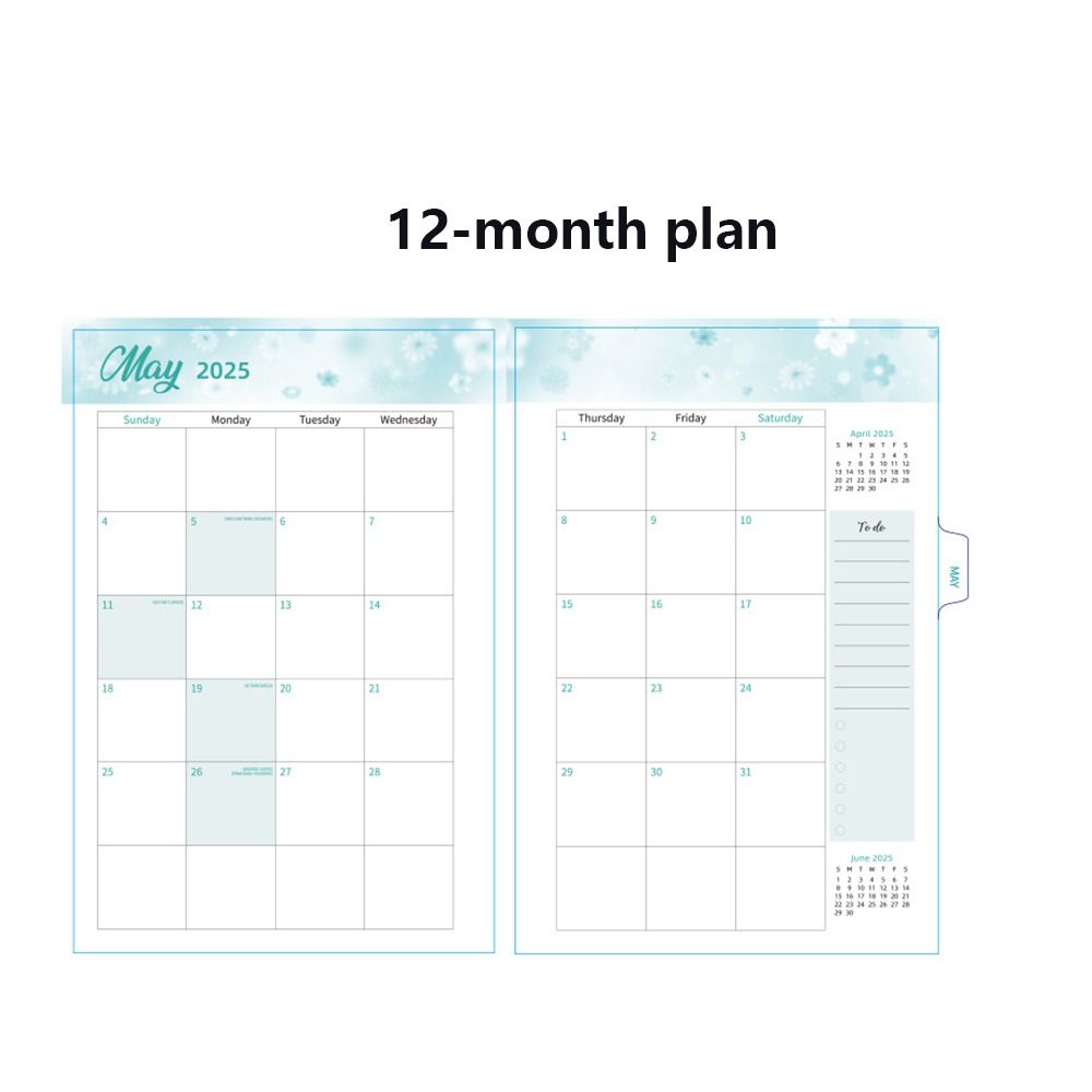 Weekly Plan Flowers Diary Notebook 365-Day A5 Schedule  Planner  Home Office