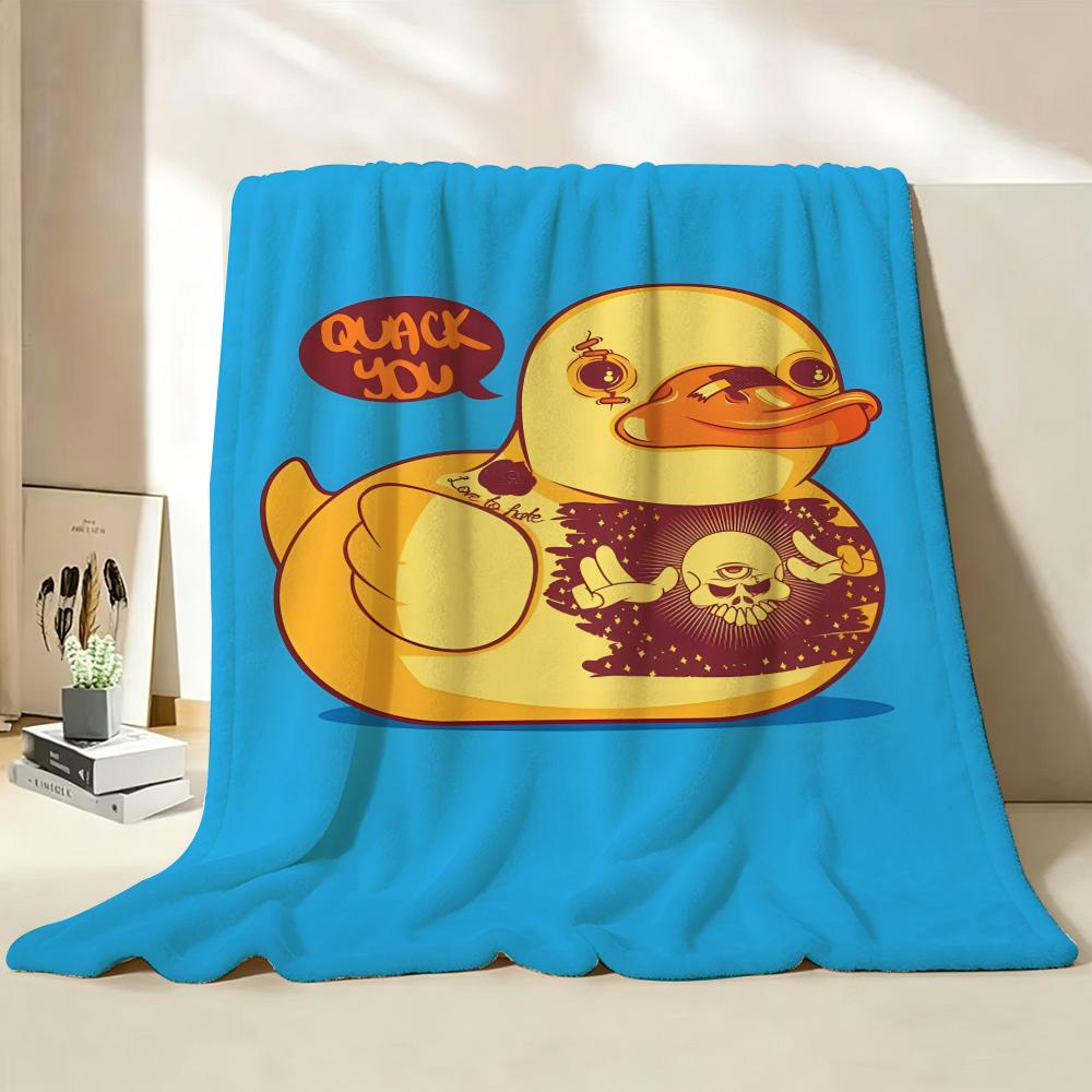 toy E Evil Y Yellow D Duck Throw Flannel Throw Blanket Suitable for Sofa Living Room Bedroom
