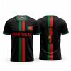 Maglia Stampa 3D Bandiera Portogallo Estiva Traspirante da Esterno Manica Corta Top Allenamento Calcio 2026 Regalo per Fan T-shirt