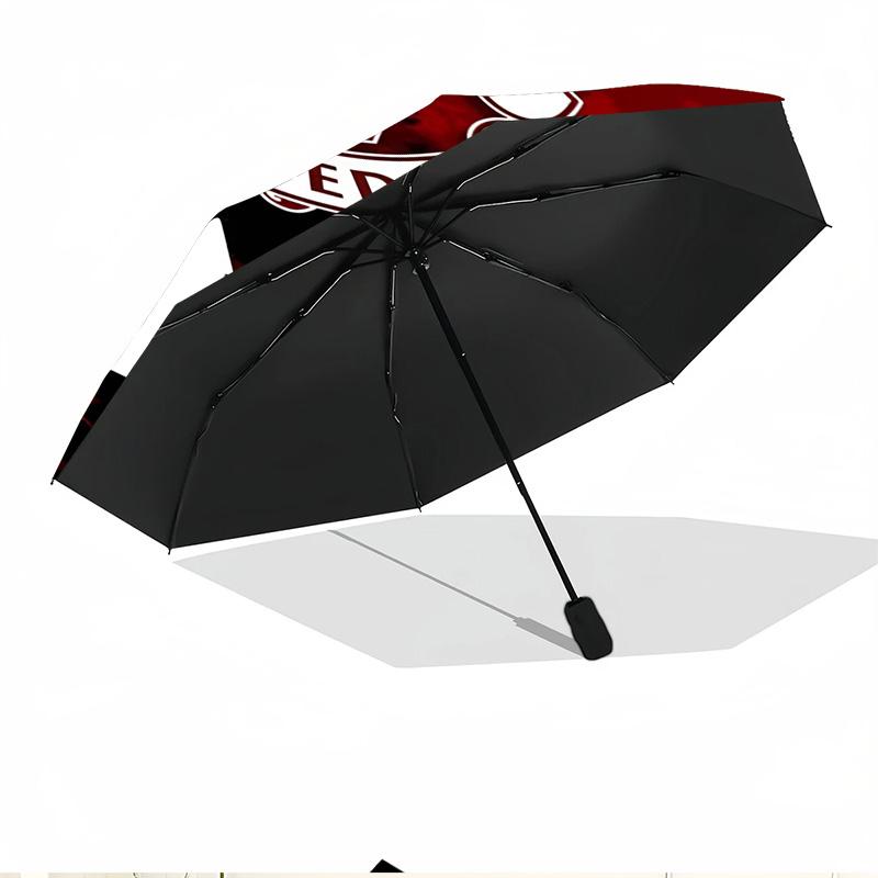 Manchester United F.C Print Automatic Open Close Umbrella, Portable Foldable Umbrella, for Outdoor Commute Camping Trip, Ideal Birthday Gift