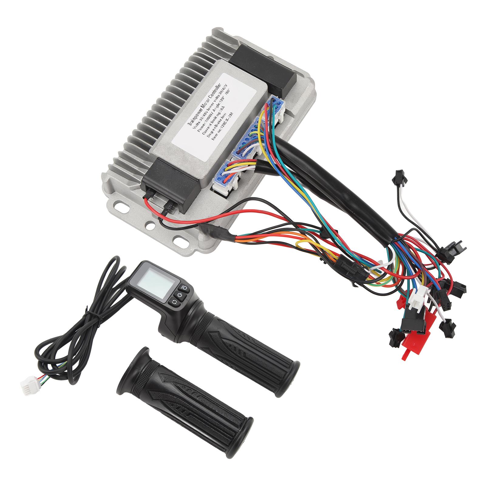 Controller LCD Throttle Handle Kit 36V 48V 1000W 38A Cast Aluminum Bicycle Motor Controller Full Throttle Grip with LCD Kit