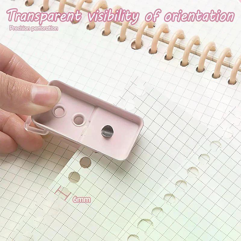 Kawaii Cute Paper Punch Portable Round Hole Puncher Paper Cutter Office School Supplies Stationery Items
