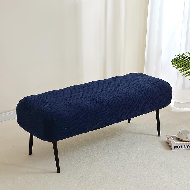 1Pc Solid Jacquard Long Bench Cover Stretch Piano Stool Covers Rectangle Dining Chair Slipcover All-Inclusive For Living Room