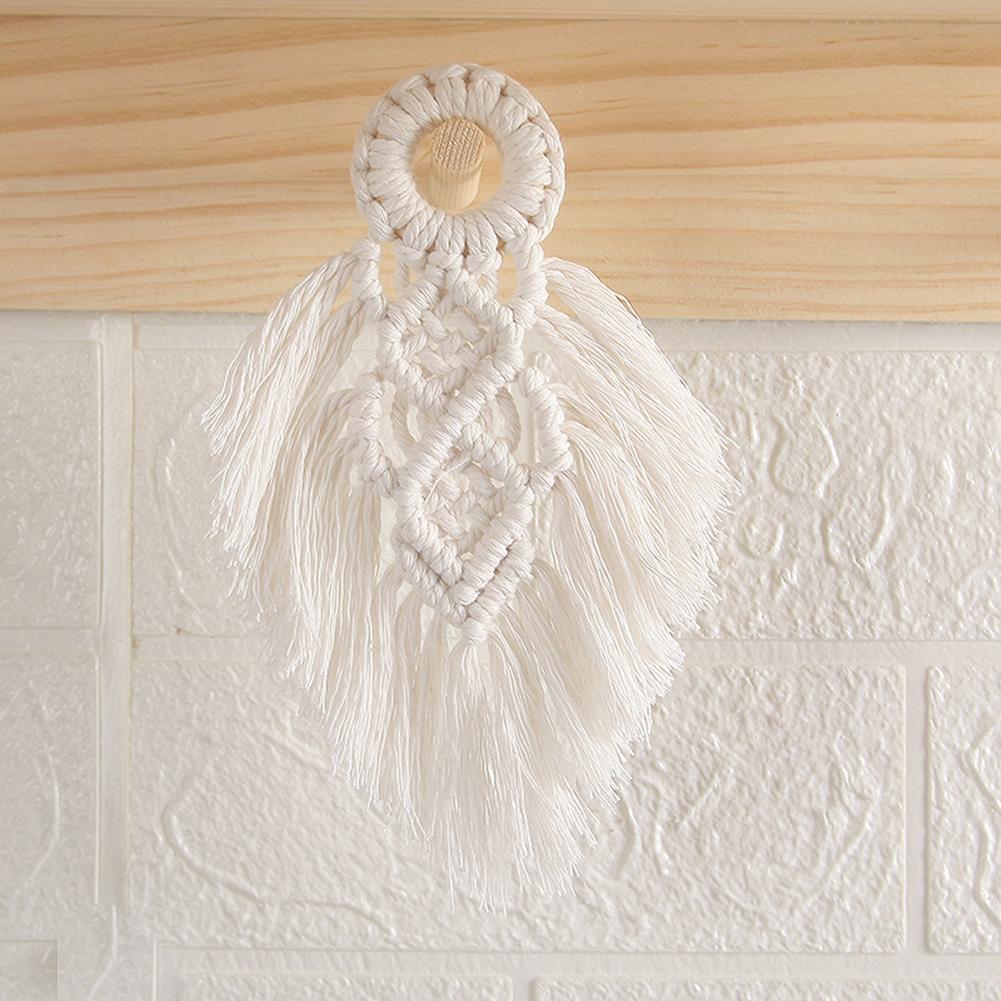 

Cotton Rope Pendant Bohemian Style Woven Handmade Tapestry Home Wall Hanging 17cm