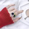 Adjustable Colorful Zirconia Gem Ring for Women – Trendy, Versatile, Fashionable Internet Style
