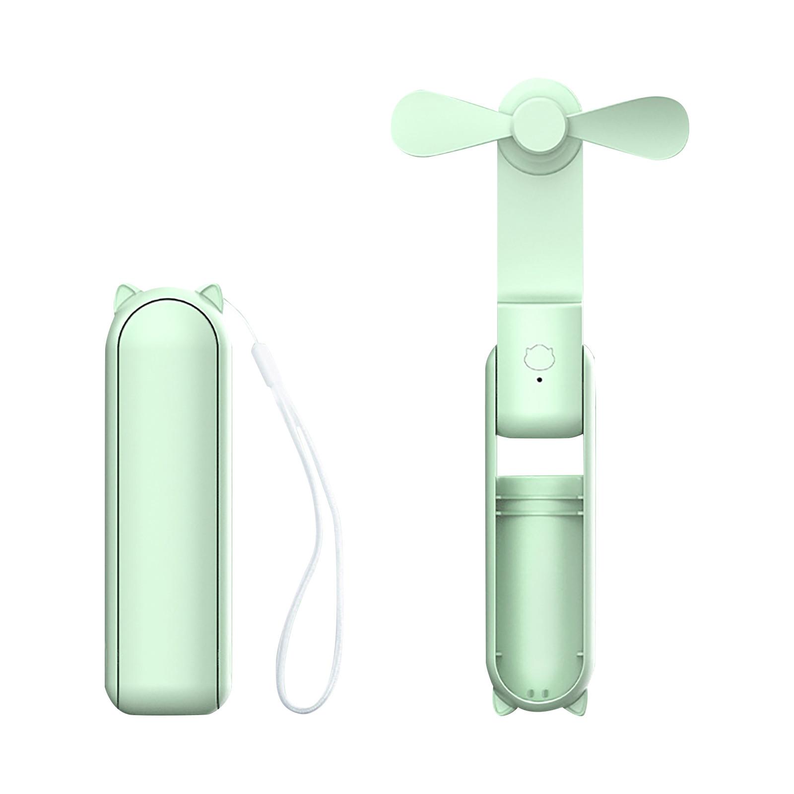 

(SU)Ручной мини-вентилятор, Ручной вентилятор, Портативный маленький карманный вентилятор с USB-аккумулятором, Вентилятор с батарейным питанием емкостью 2000 мАч и блоком питания для путешествий, На открытом воздухе One Size зелёный