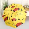 [Automatic Folding Umbrella] Automatic Folding Umbrella An accordion and music notes pattern. Portable collapsible design, cas