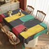 1pc Tablecover with Colorful Building Block Pattern, Modern Minimalist and Stylish Rectangular Tablecloth, Suitable for Kitchen, Dining Room, Parties,