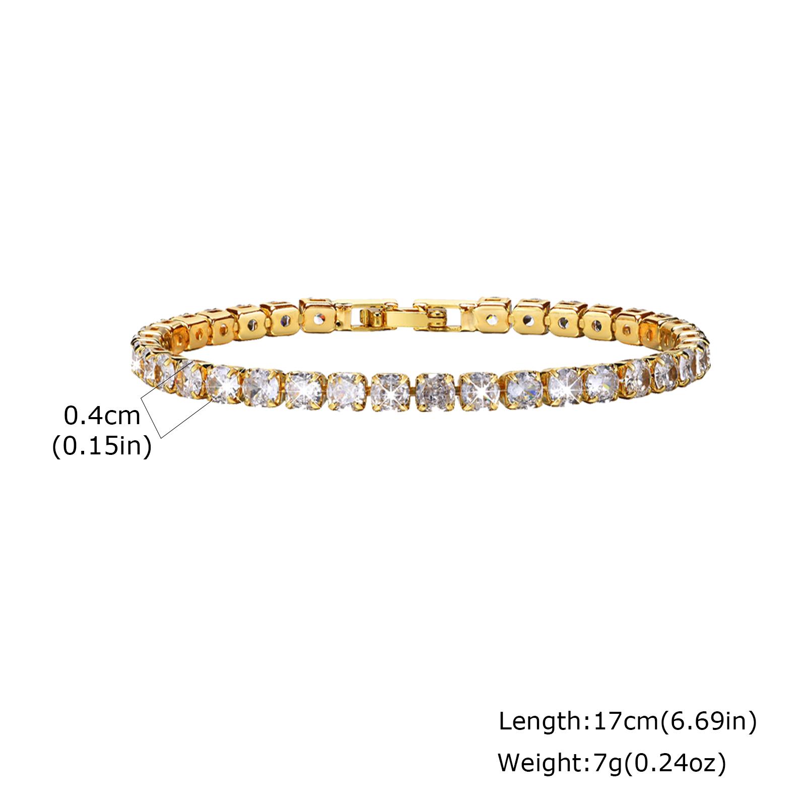 

Non Tarnish Bracelet, Women Cubic Zirconia Tennis Starburst Bangle, Mesh Paperclip Chain, Waterproof Stainless Steel Jewelry