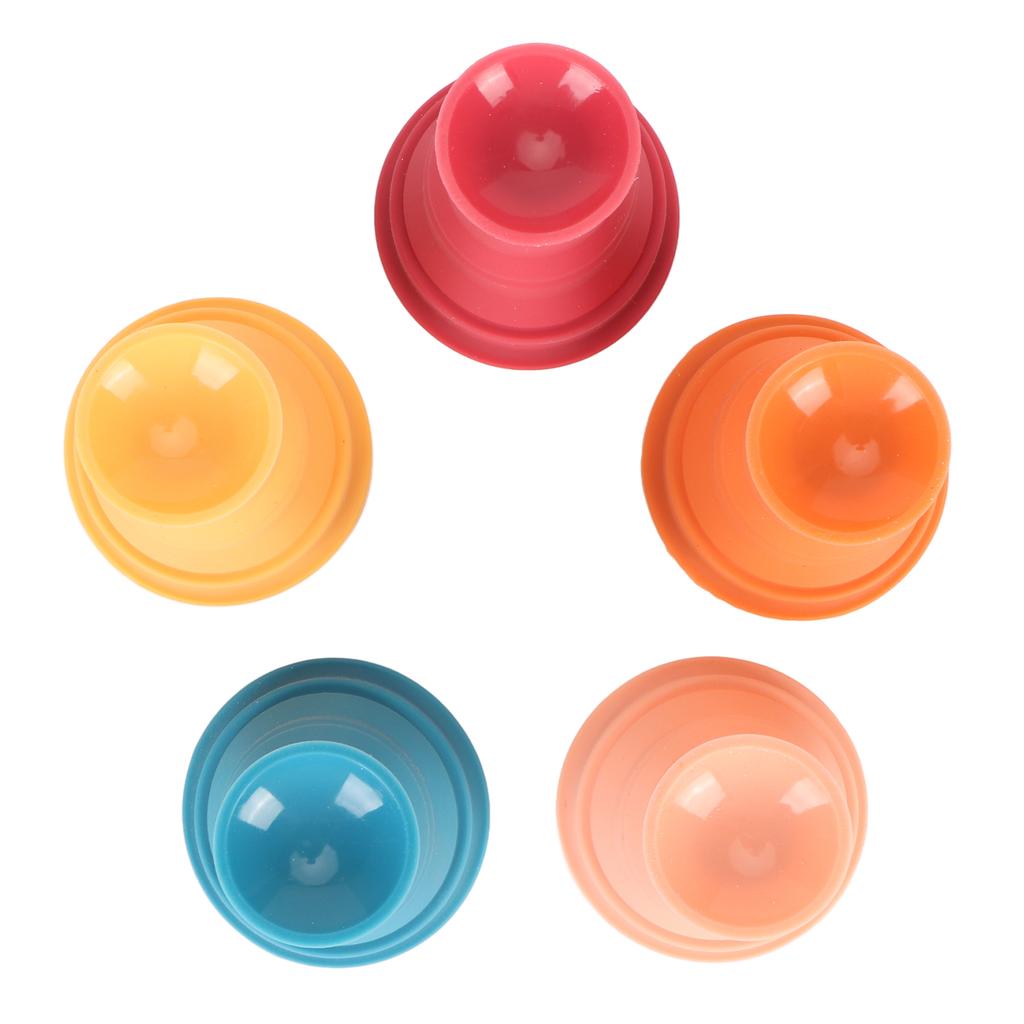 5pcs Suction Stacking Cup Toy Color Recognition Improve Coordination Silicone Baby Stacking Cup