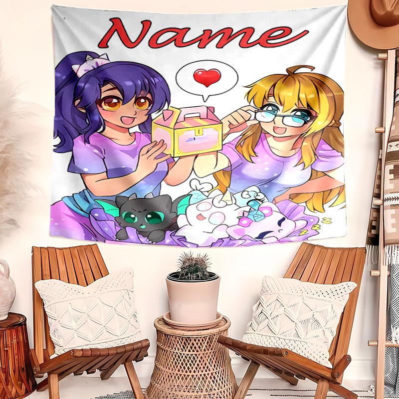 Personalized Aphmau Background Tapestry,Custom Name Birthday Party,Multifunctional Wall Decoration for Home Decor,Various Occasions