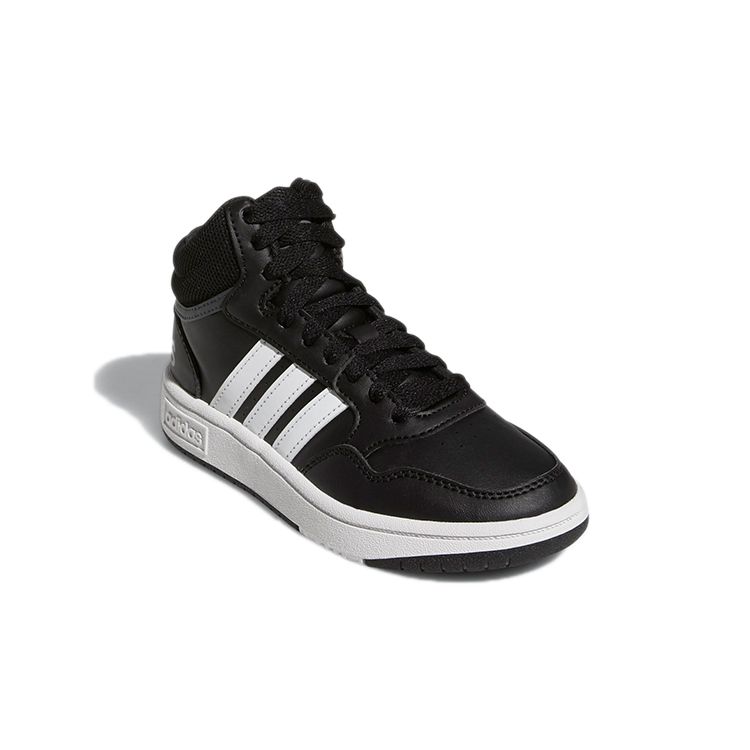 Adidas Hoops Mid J Black White Kids Sneakers Core-Black Cloud-White Grey-Six GW0402
