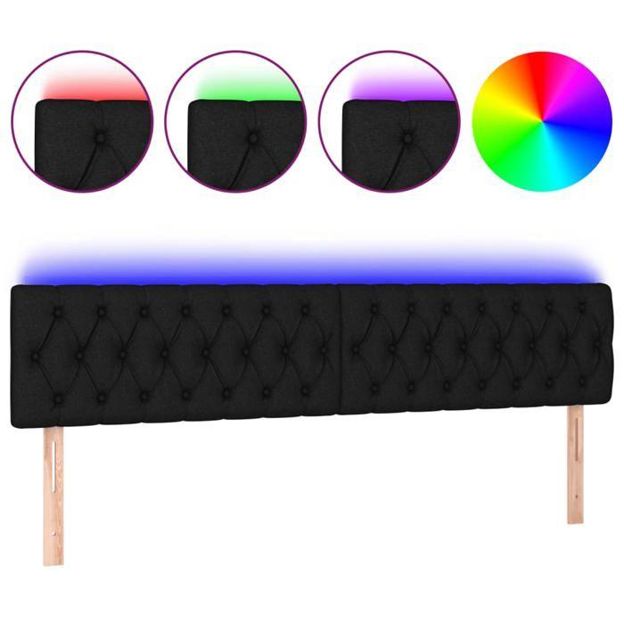 VidaXL LED Headboard Bedroom Furniture Double Bed Accessory Head of Bed Frame Interior Black 3121972
