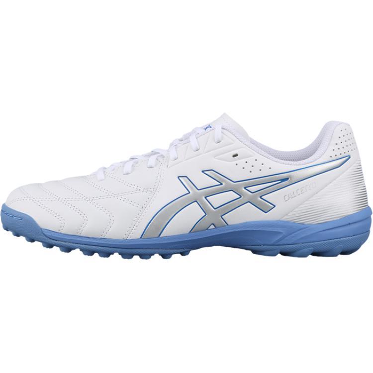 Asics Calcetto Comfortable Versatile Soccer Shoes Men Sneaker White Blue 1113A048104