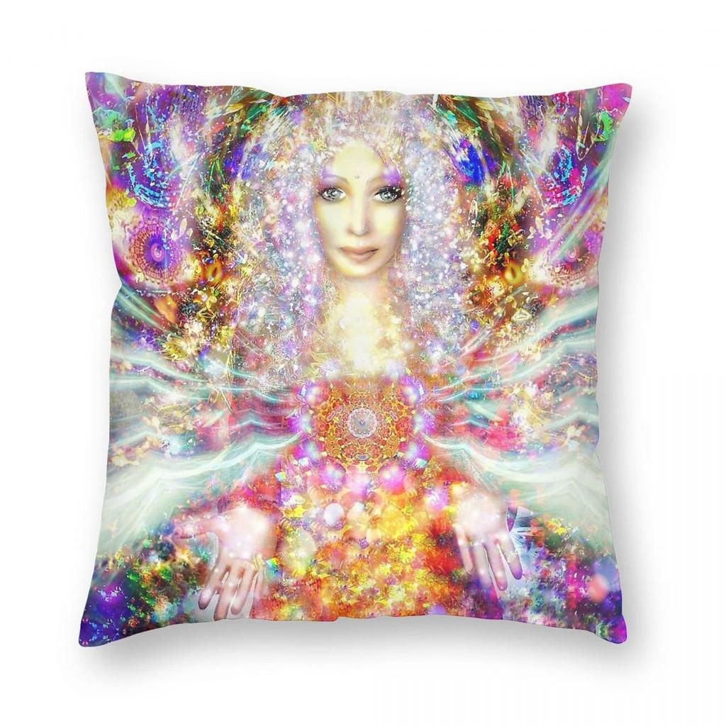 Guardian Angel Blessing Pillowcase Polyester Linen Velvet Pattern Zip Decor Home Cushion Cover x