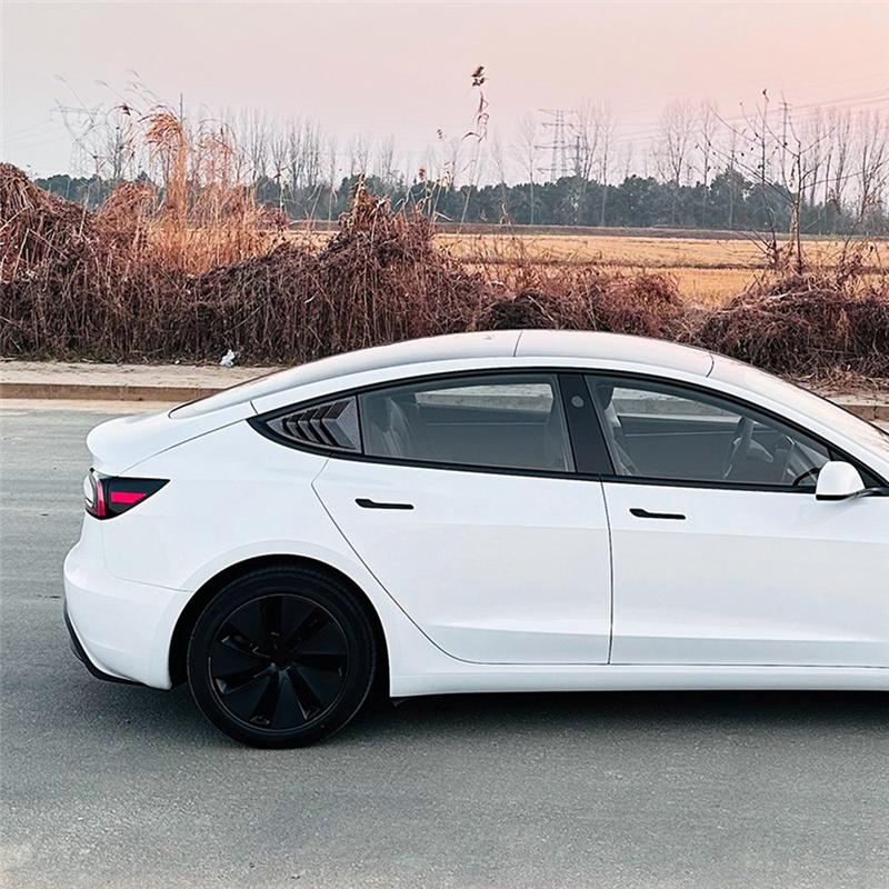 Rear Car Window Shutter Cover For Tesla Model 3 Highland 2024 Louver Side Vent Trim Triangle Accessories