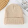 Gorro de Lana de Punto de Doble Capa de Color Sólido - Sombrero Pulóver Cálido para Exterior