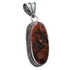 Mahogany Obsidian Natural Gemstone Silver Plated Pendant 2.25" J 1547