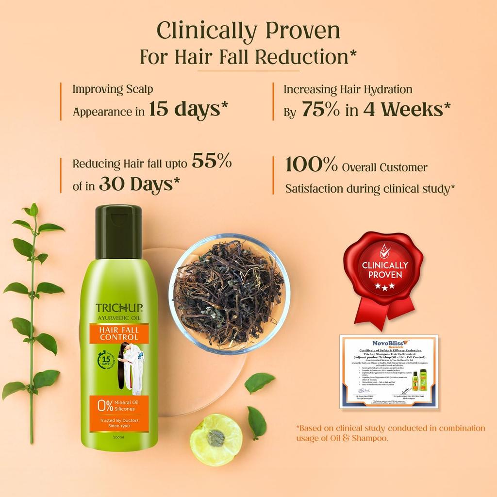 Trichup Ayurvedic Hair Fall Control Oil Pack of 2 X 200ml | Natural Hair Nourishment & Strengthening