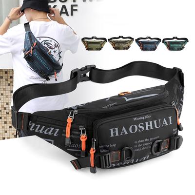 Fashion Letter Waist Bags For Men Casual Nylon Waist Packs Unisex Belt Bag Fanny Pack Travel Storage Chest Bags Leg Bag