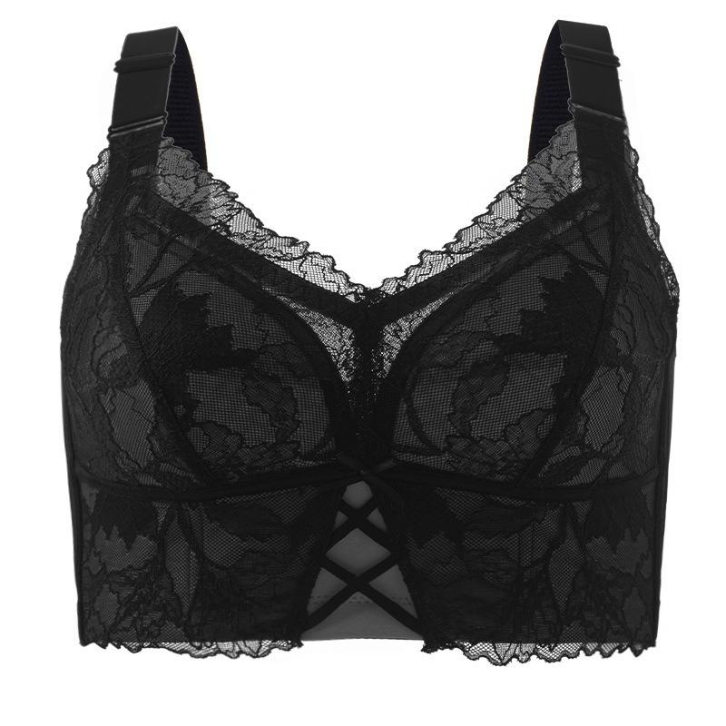 Plus Size Women Thin Full Coverage Bra For Big Bust Minimizer Gathering Anti Sagging