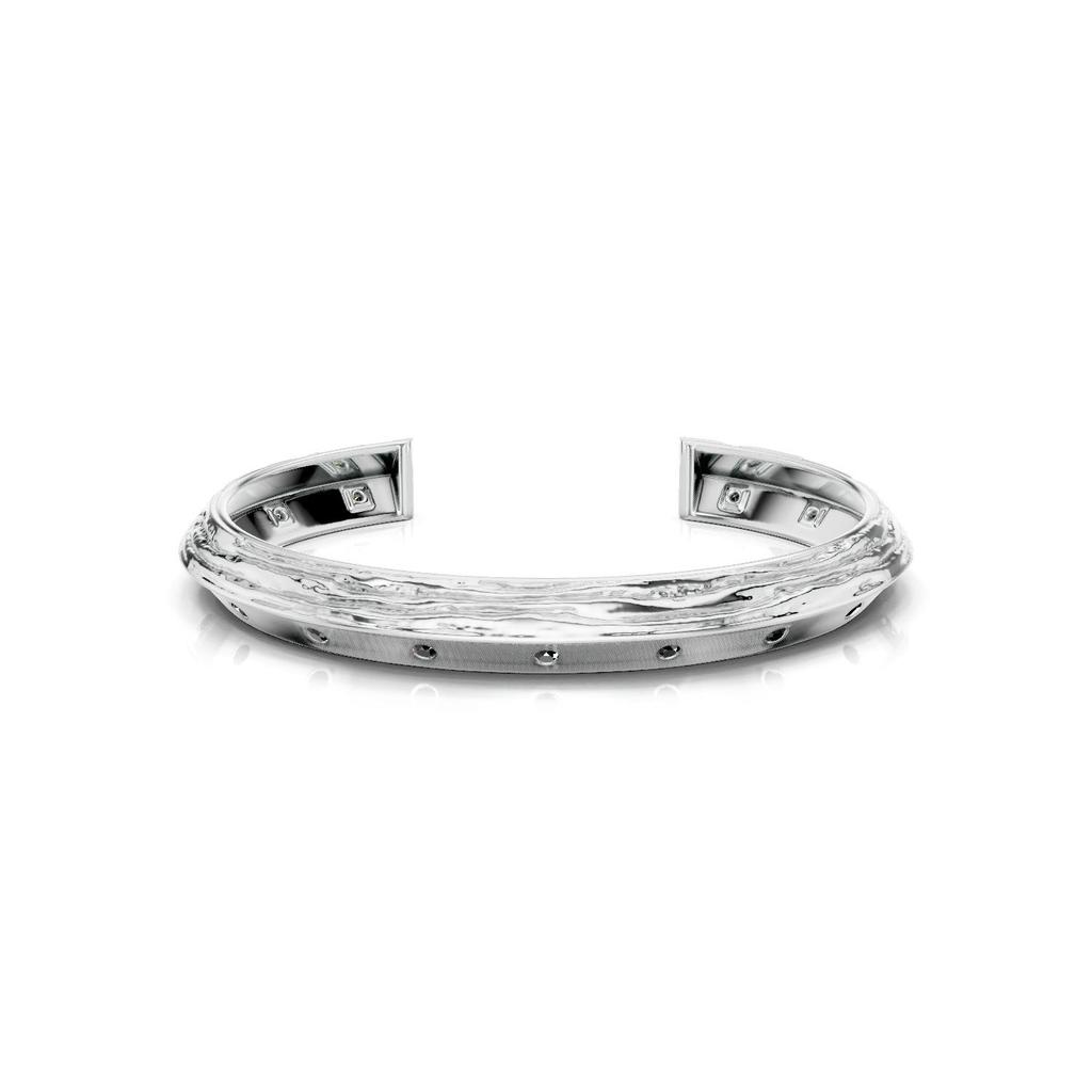 Kicky and Perky 925 Sterling Silver Oxidized Knife Edge Cuff Bracelet Jewelry For Mens with Black Moissanite Gemstones