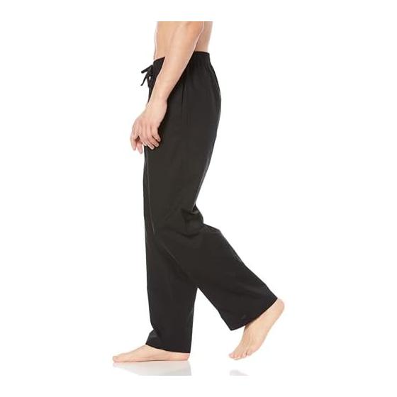 Amazon Essentials Men's Cotton Poplin Straight Fit Pajama Pants (Elastic Waist and Drawstring)