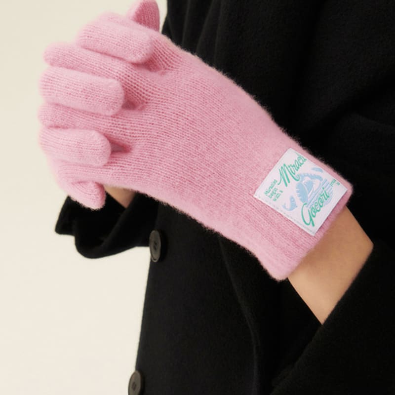 GOCORI SHORT KNIT GLOVES - PINK Wool Gloves