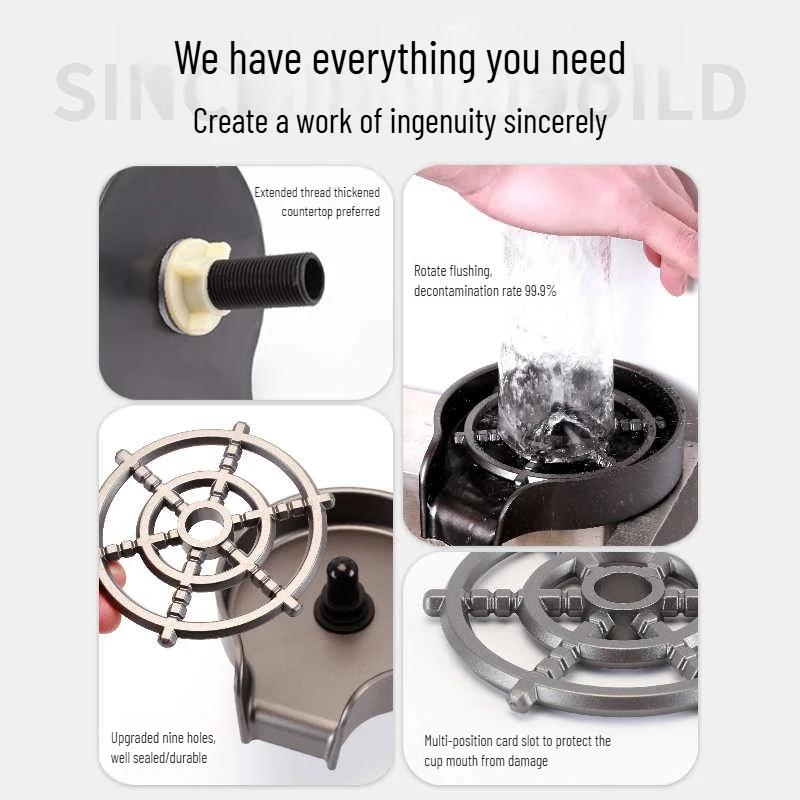 Household Stainless Steel ABS Useful Things for Kitchen and Home Gadgets Automatic Rinsing Cups in Commercial Bars Kitchenware