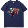 Astronaut Bouquet Flowers Burst Oil Painting Fashion Print T Shirt Summer Cotton Short Sleeve Tshirts Unisex Oneck T Shirt