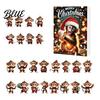 Cartoon Monkey Decor Christmas Advent Calendar 24 Days Countdown Calendar with 2D Acrylic Tree Decoration Ornament Funny Animal Xmas Hanging