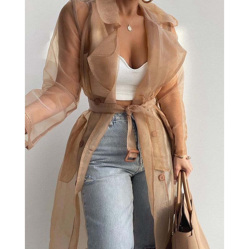 Solid Loose and Thin Shirt Jacket for Women Loose Thin Shirt Coat