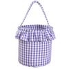 Handheld Cotton Polyester Basket Festive Party Atmosphere Decorative Storage Candy Gift Basket Easter Checkered Cloth Basket