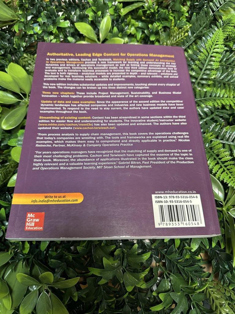 [USED] Matching Supply with Demand 3rd Edition