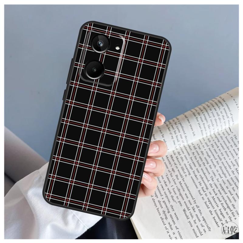 Buffalo Plaid Pattern For Realme C61 C63 C71 C55 C67 C51 C75 C65 C53 C35 11 12 13 14 Pro Plus GT6 GT7 15 Pro Case