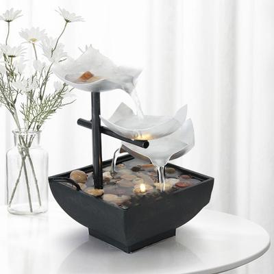 Decoración de mesa con fuente LED de textura fina, práctica decoración de escritorio con fuente, escultura de escritorio con fuente multicolor