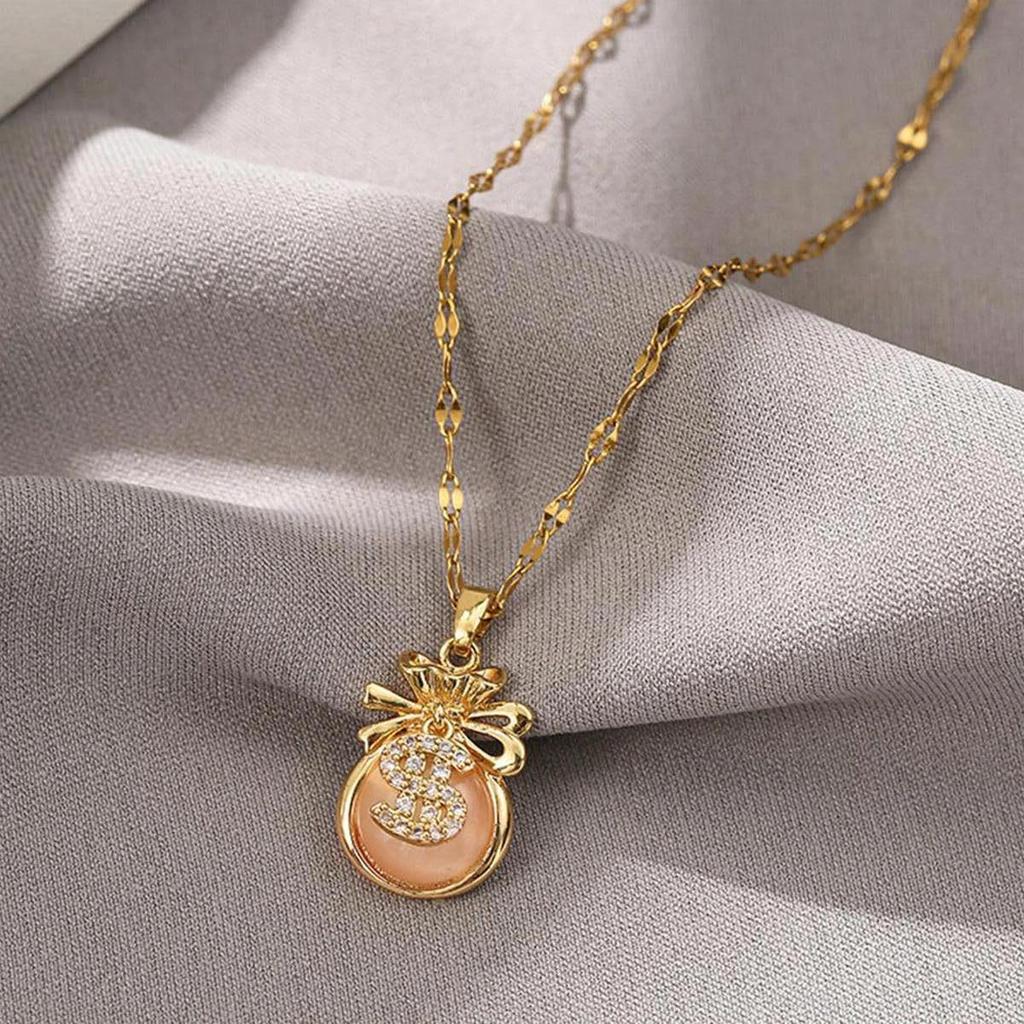 Lucky Bag Pendant Necklace - Women's Trendy Light Luxury Clavicle Design