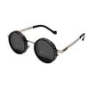 Round Sunglasses Black Finish ND Filters Polarized Lenses UV Protection Clarity Glasses Fashion Accessories