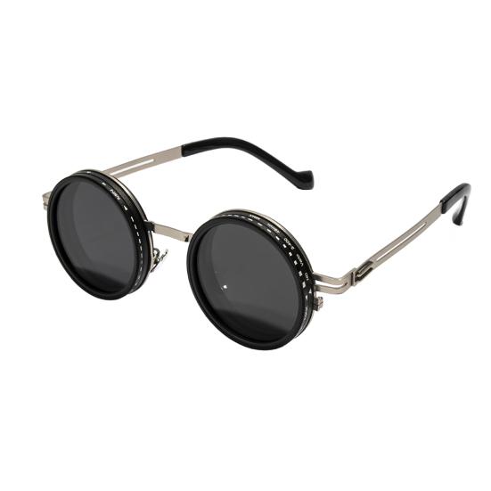 Round Sunglasses Black Finish ND Filters Polarized Lenses UV Protection Clarity Glasses Fashion Accessories