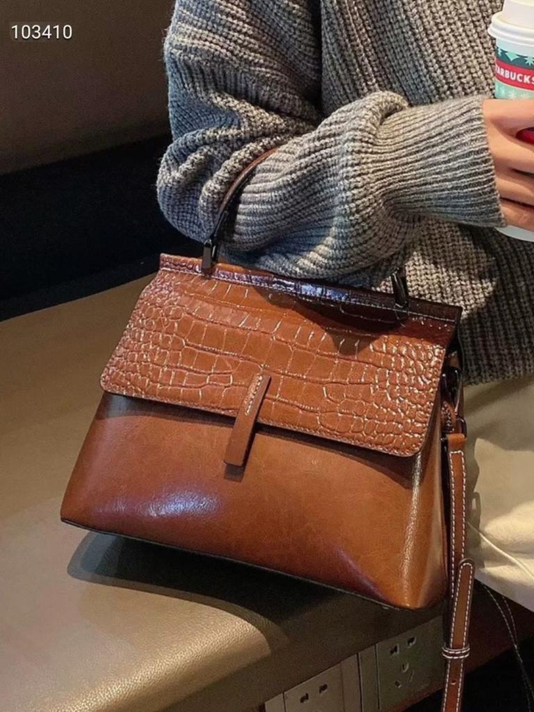 New Summer Style Genuine Leather High-end Crossbody Bag with Crocodile Pattern,large Capacity,single Shoulder/handbag for Women.