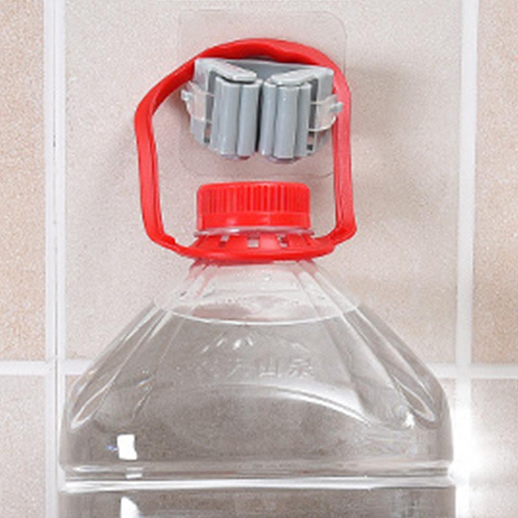 3pcs Wall Mounted Mop Holder Strong Adhesion Plastic Mop Broom Holder for Garage Tool Room Gray